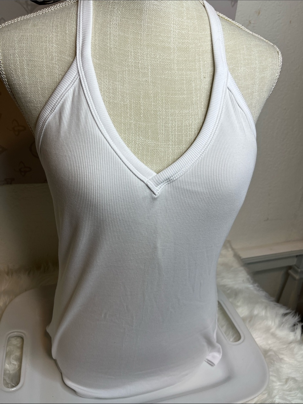 Dynamite White Ribbed Racerback Tank - Picture 4 of 7